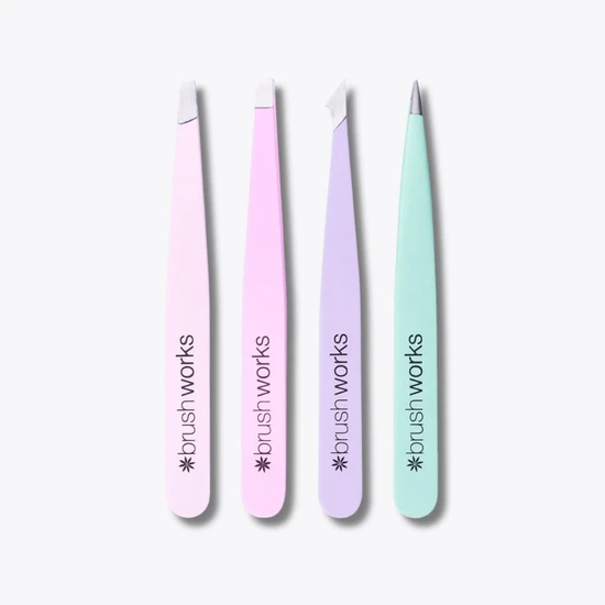 Brushworks HD Combination Tweezer Set Pastels