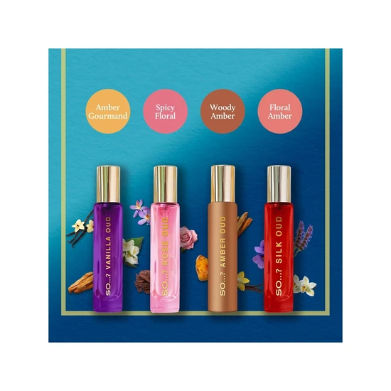 SO...? Oud Travel Size Mini Premium Eau De Toilette Gift Set 4 x 15ml