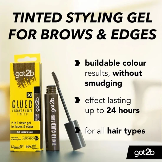 Schwarzkopf Glued 4 Brows & Edges Dark Blonde To Brown Tinted Gel 16ml