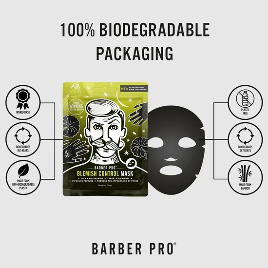 BARBER PRO Blemish Control Face Sheet Mask x1