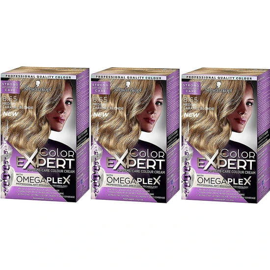 Schwarzkopf Colour Expert Omegaplex Colour Cream 8.65 Medium Caramel Blonde One Unit