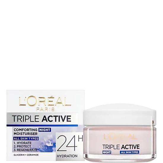 L'Oreal Paris Triple Active 24h Hydration Night Moisturiser 50ml