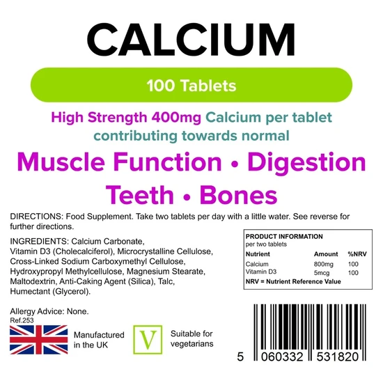 Lindens Calcium 400mg Tablets 100 Tablets