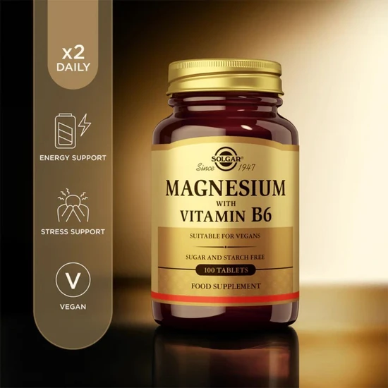 Solgar Magnesium With Vitamin B6 Tablets 100 Tablets