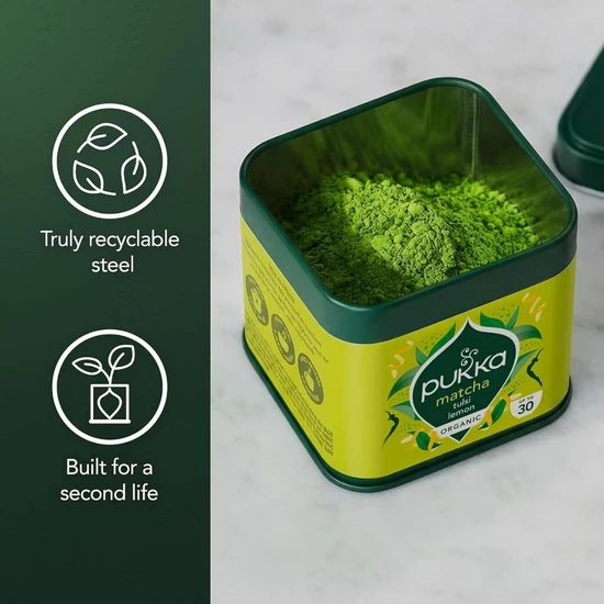 Pukka Matcha Tulsi Lemon Ceremonial Grade Green Tea Powder 30g