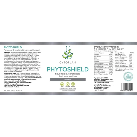 Cytoplan Phytoshield Phyto-Antioxidant Capsules 60 Capsules