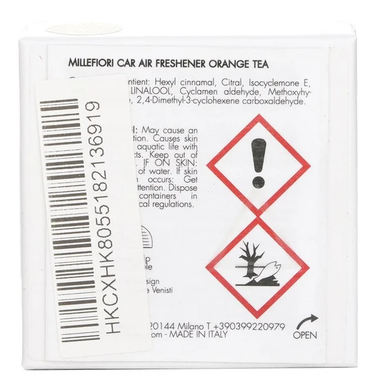 Millefiori Icon Textile Geometric Car Air Freshener Orange Tea 1pc