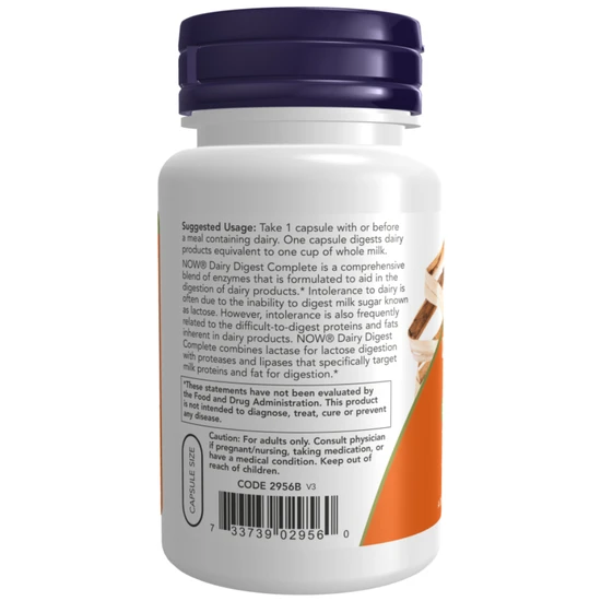 NOW Foods Dairy Digest Complete Capsules 90 Capsules