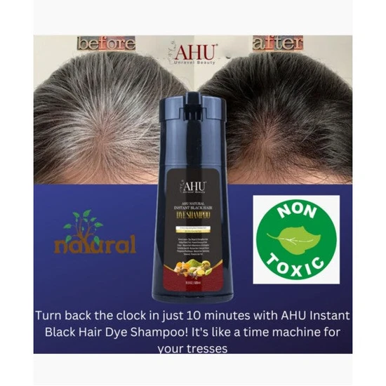 AHU Instant Black Hair Dye Shampoo 500ml