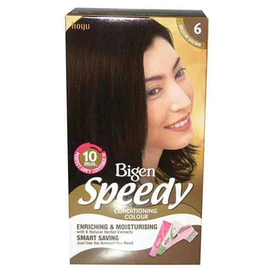 Bigen Speedy Conditioning Hair Colour NoAmmonia Natural Extract 6 Medium Brown