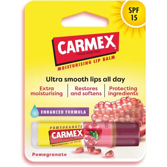 Carmex Ultra Moisturising Lip Balm Stick SPF 15 Pomegranate