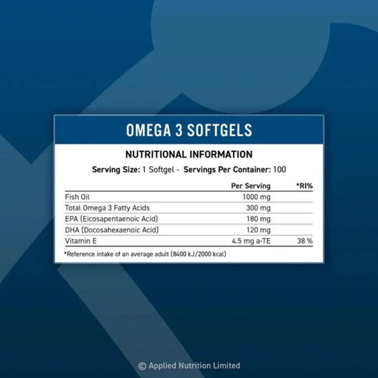 Applied Nutrition Omega 3 100 Softgels