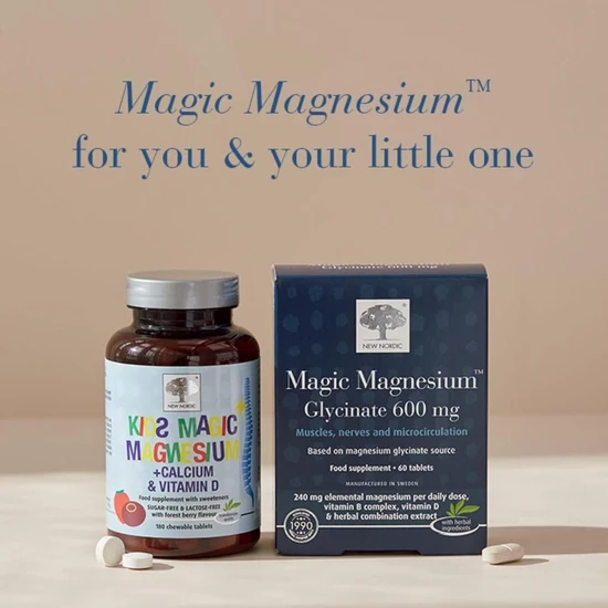 New Nordic Kids Magic Magnesium + Calcium & Vitamin D Tablets 180 Tablets