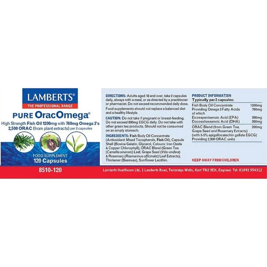 Lamberts OracOmega Capsules 120 Capsules