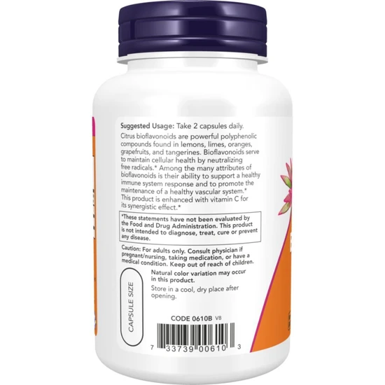 NOW Foods Citrus Bioflavonoids 700mg 100 Capsules
