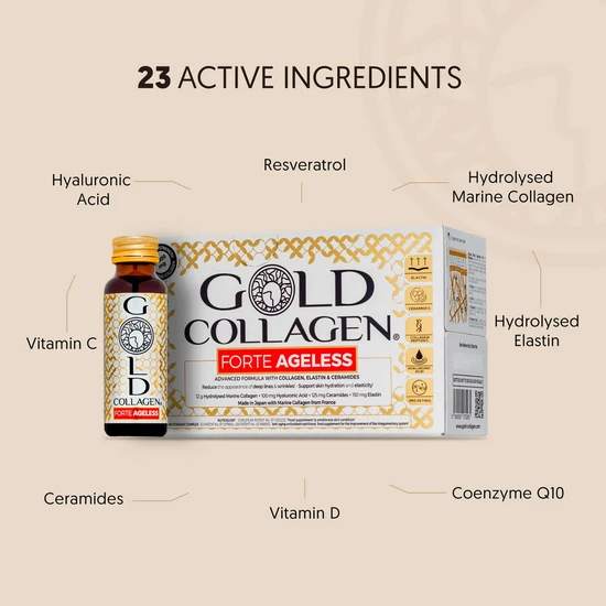 Gold Collagen Forte Ageless Liquid Supplement 10 x 50ml