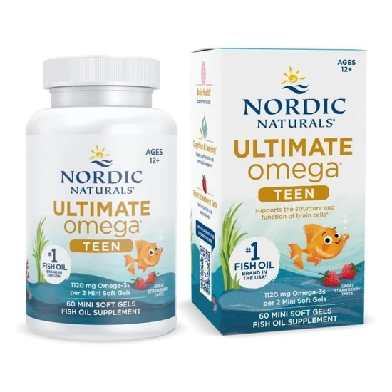 Nordic Naturals Ultimate Omega 2x Fish Oil Teen Strawberry Softgels 60 Softgels