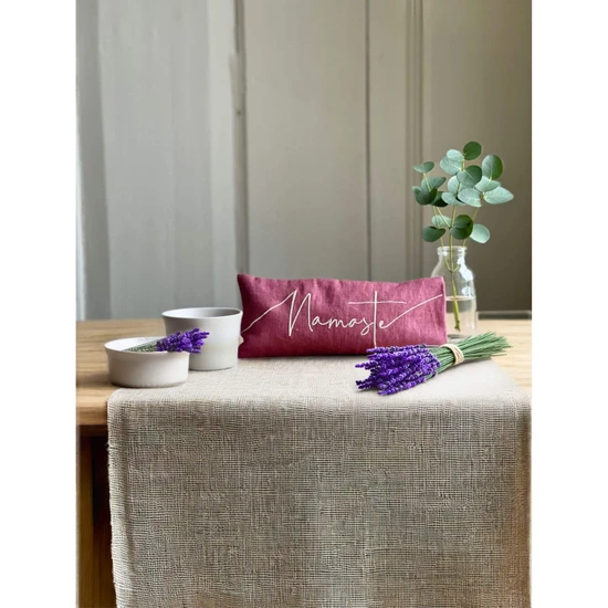 The Norfolk Eye Pillow Company Namaste Embroidered Linen & Lavender Eye Pillow Blue / Lavender