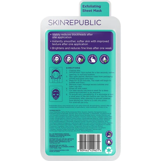Skin Republic Glycolic Acid Oxygenating Face Sheet Mask 20ml