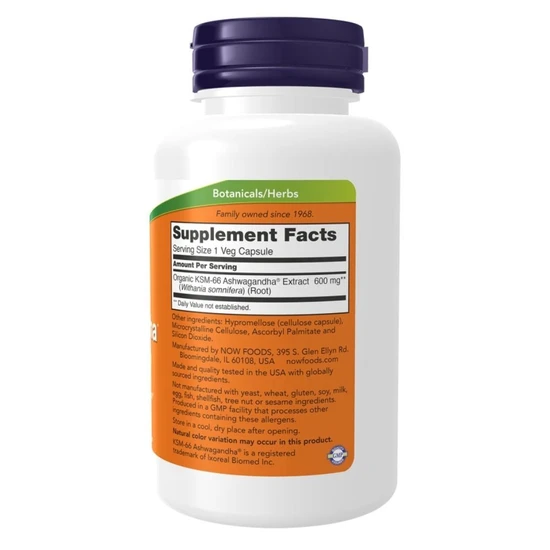 NOW Foods KSM-66 Ashwagandha Capsules 90 Capsules