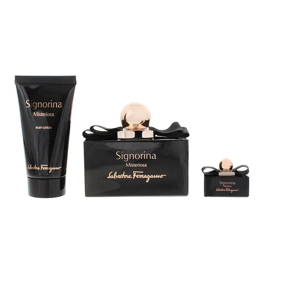 Salvatore Ferragamo Signorina Misteriosa Eau De Parfum 100ml Gift Set 100ml & 5ml Eau De Parfum & 50ml Body Lotion