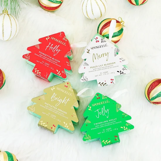 Spongelle Holly Body Wash Infused Buffer Poinsettia Bloom 50g