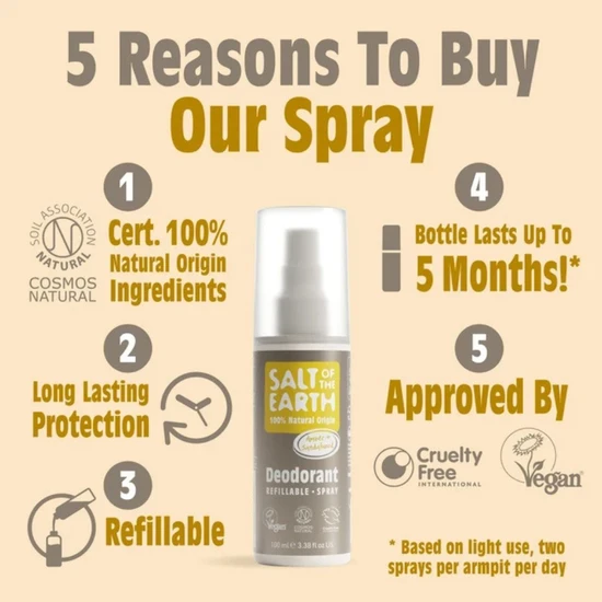 Salt Of The Earth Natural Deodorant Spray Amber & Sandalwood 100ml