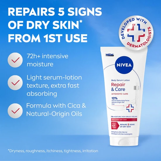 Nivea Repair & Care Intensive Care Body Serum Lotion 200ml