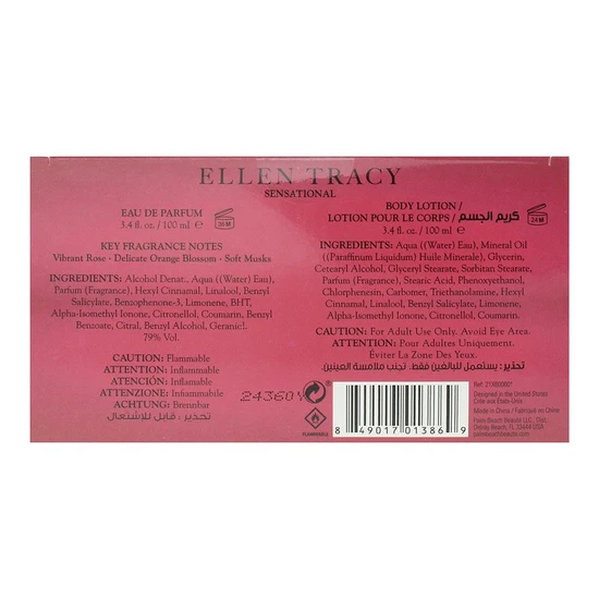 Ellen Tracy Sensational Eau De Parfum Gift Set 100ml Eau de Parfum + 100ml Body Lotion