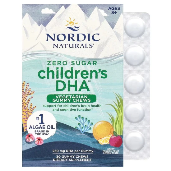 Nordic Naturals Children's DHA 250mg Passion Fruit Lemon Gummies 30 Gummies