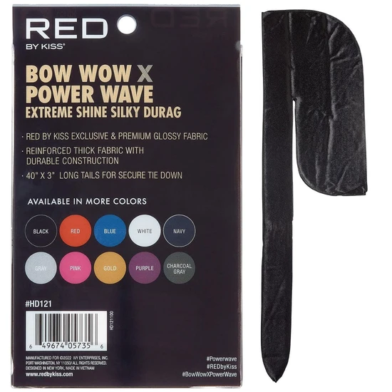 Kiss Bow Wow X Power Wave Extreme Shine Silky Durag Black