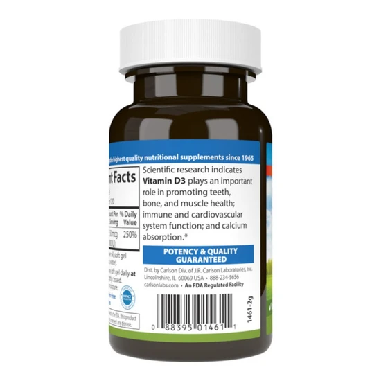 Carlson Labs Vitamin D3 2000iu 360 Softgels