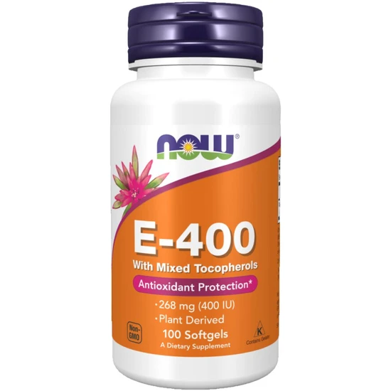 NOW Foods Vitamin E-400 Natural Mixed Tocopherols 100 Softgels