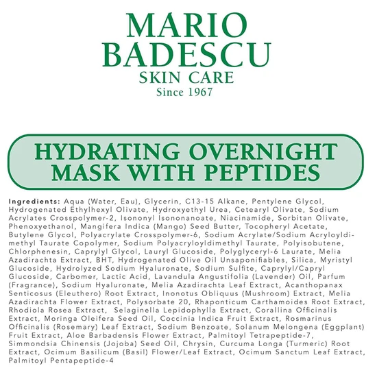 Mario Badescu Hydrating Overnight Mask With Peptides 56g