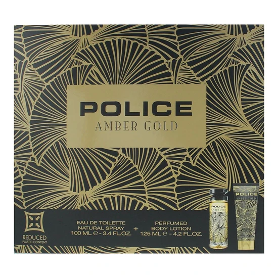 Police Amber Gold Gift Set 100ml Eau De Toilette + 125ml Body Lotion