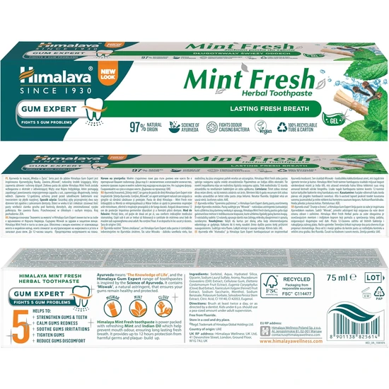 Himalaya Herbals Mint Fresh Herbal Toothpaste 75ml