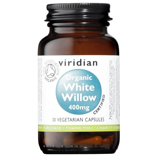 Viridian Organic White Willow 400mg Veg Capsules 30 Capsules