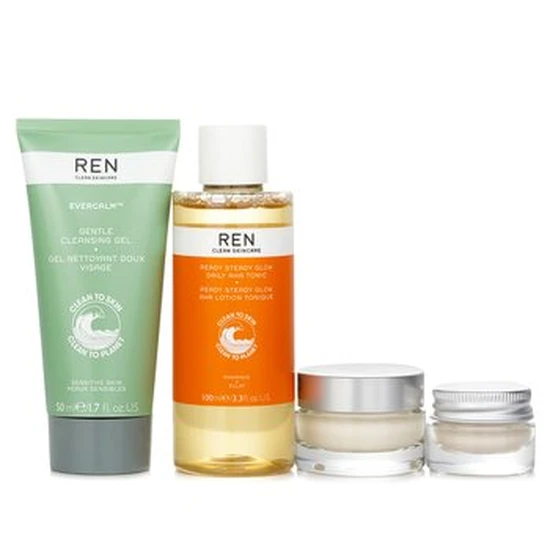 REN Celebrate Your Skin Set Cleansing Gel + Exfoliating Tonic + Eye Cream + Day Cream