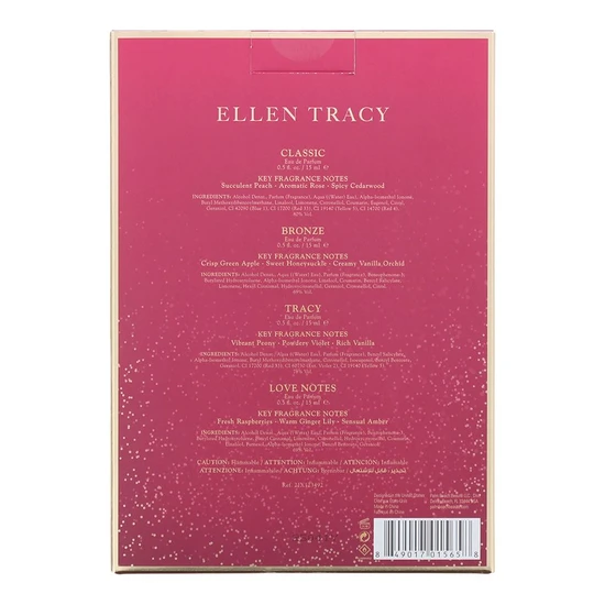 Ellen Tracy Eau De Parfum Gift Set Classic, Bronze, Tracy, Love Notes 15ml x 4