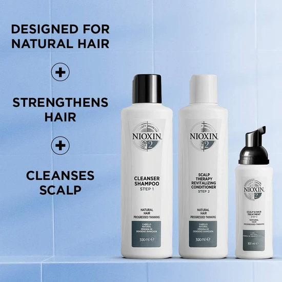 Nioxin Kit System 2 150ml Shampoo, 150ml Conditioner + 50ml Scalp Treatment