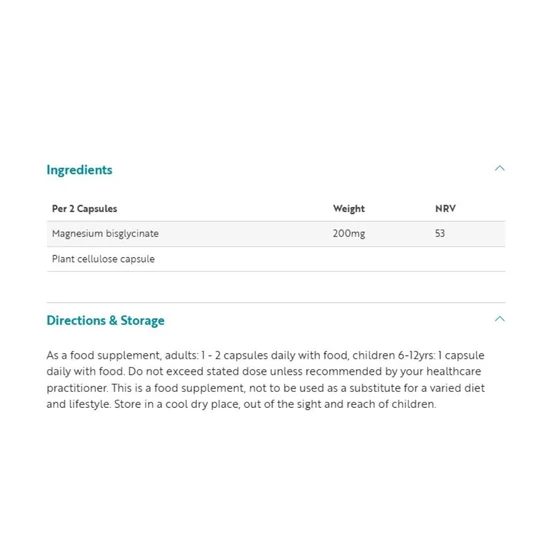 Viridian High Potency Magnesium Bisglycinate Capsules 60 Capsules