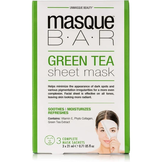 Masque Bar Green Tea Sheet Mask 3 x 21ml