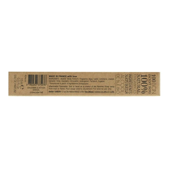 100BON Gingembre & Vetiver Sensuel Eau De Parfum 15ml