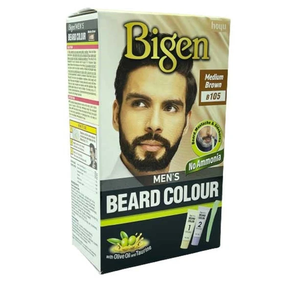 Bigen Men's Beard Colour Medium Brown B105