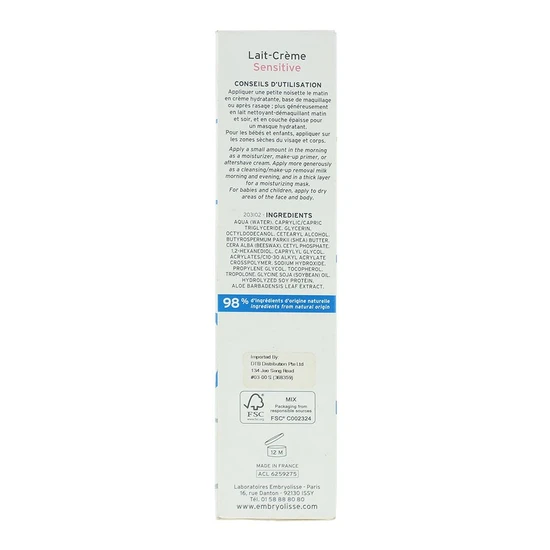 Embryolisse Moisturising Lait-Creme Sensitive 100ml