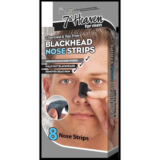 Montagne Jeunesse Men's Blackhead Nose Strips Charcoal & Tea Tree Box of 8