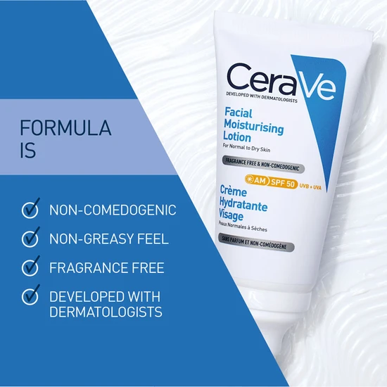 CeraVe AM Facial Moisturising Lotion SPF 50 52ml
