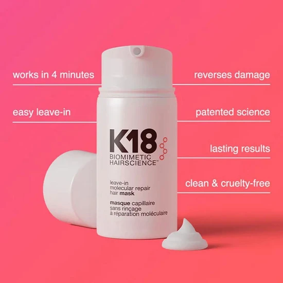 K18 DUO K18 Leave-In Molecular Repair Hair Mask & Molecular Repair Hair Mist 15ml + 30ml