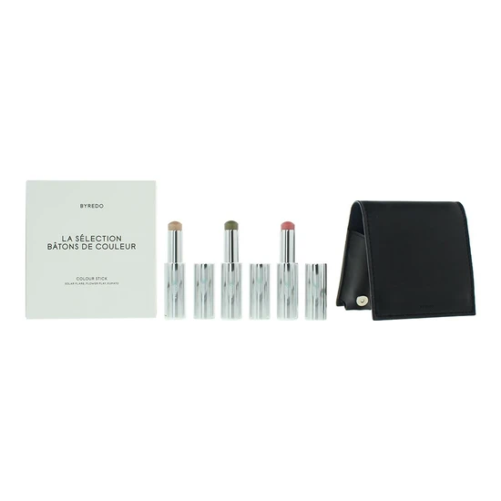Byredo Colour Stick Set With Leather Pouch Dark Blue Solar Flare, Flower Play + Kumato 9g