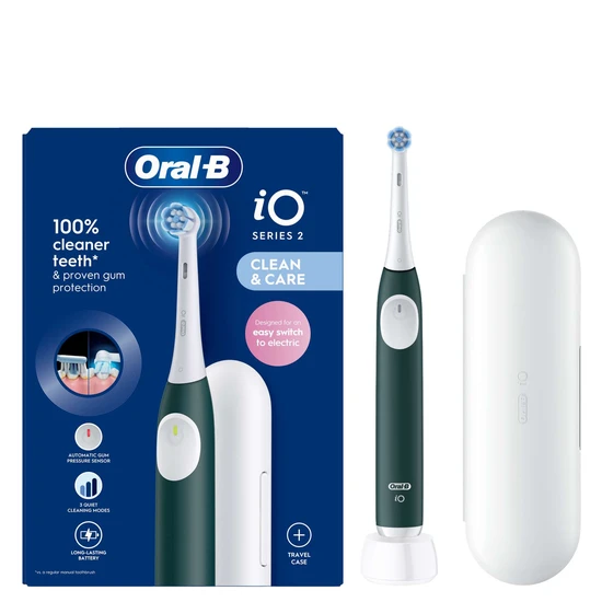 Oral B iO 2 Forest Green Electric Toothbrush + Travel Case